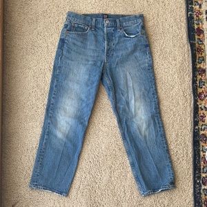 Gap Button Fly Cheeky Straight Jeans petite, cropped